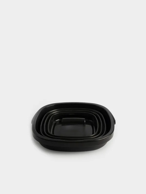 Жиналмалы шелек, 10 л, пластик/резеңке, төртбұрышты, қара, Foldaway black, image-2
