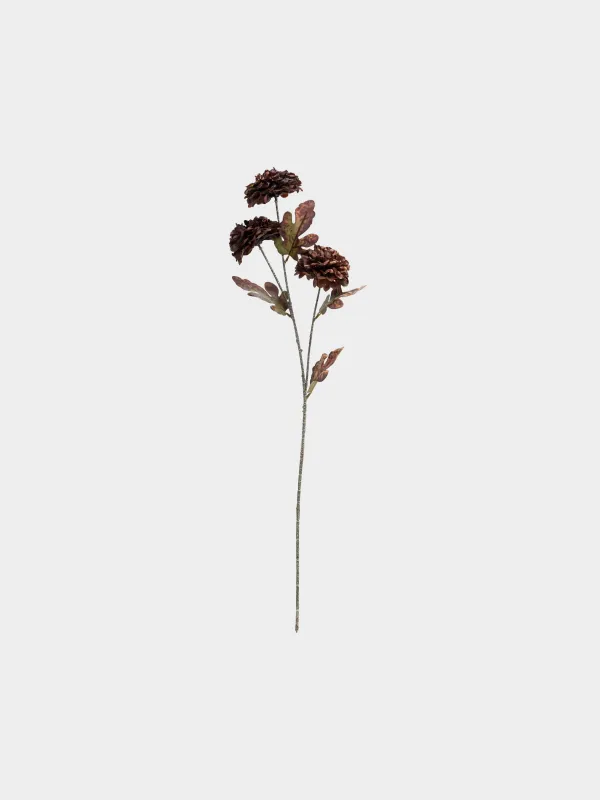 Ветка декоративная, 78 см, Коричневые цветы, Flower garden, image-0