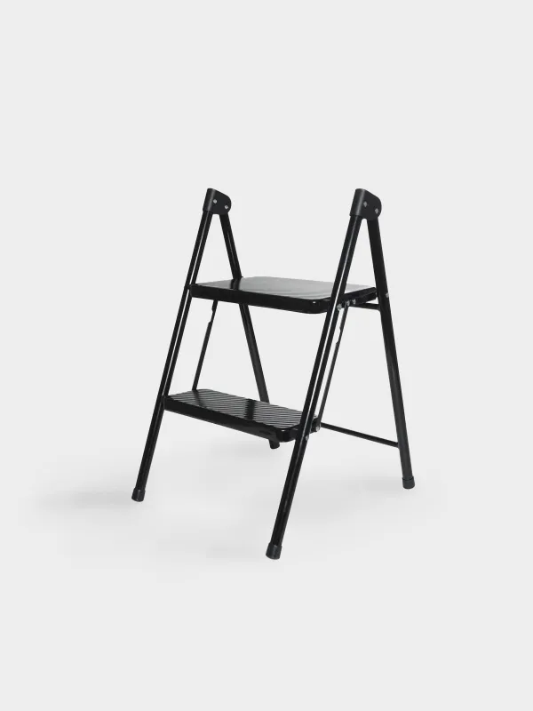 Стремянка, 63х47 см, 2 ступеньки, сталь/пластик, черная, Compact black, image-0