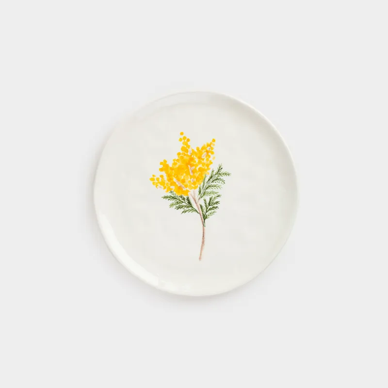 Ыдыс, 24 см, керамика, ақ, Мимоза, Crumple print