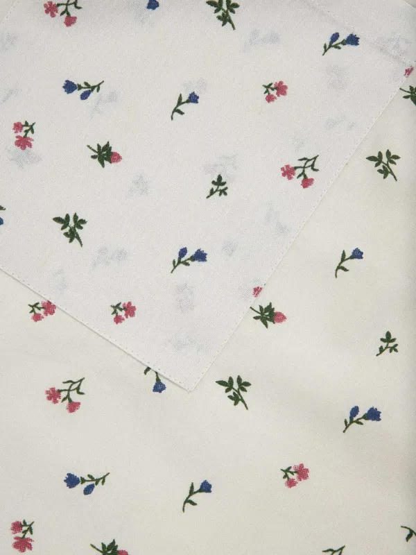 Фартук-платье, 75х85 см, хлопок, бежевый, Цветы, El flora, image-2