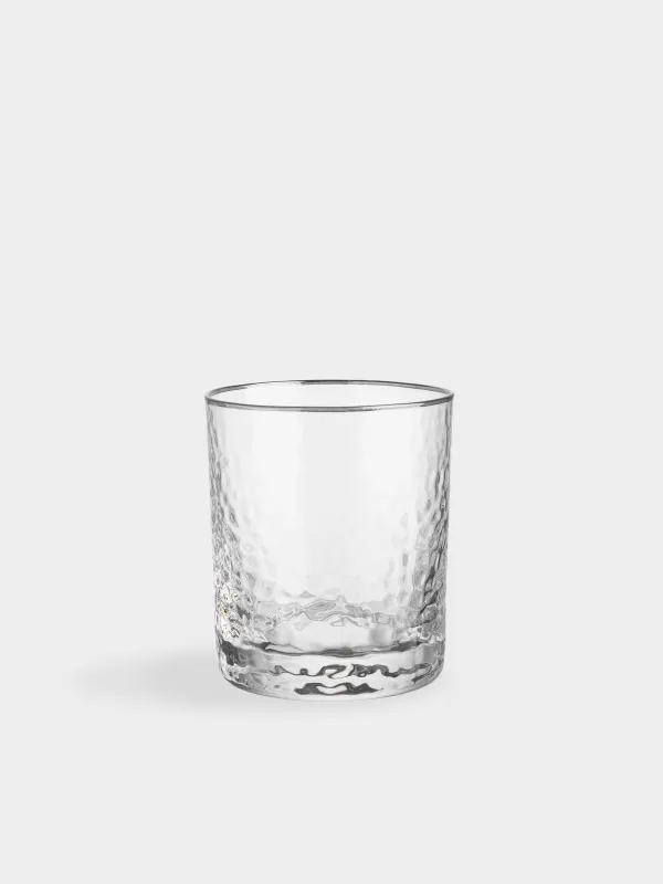 Стакан для виски, 300 мл, с серебристым кантом, Ripply Silver, image-0