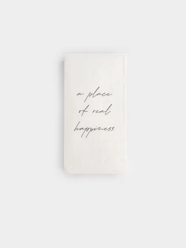Қағаз майлықтар, 33х33 см, 20 дана, төртбұрышты, ақ, A place of real happiness, Scroll, image-0
