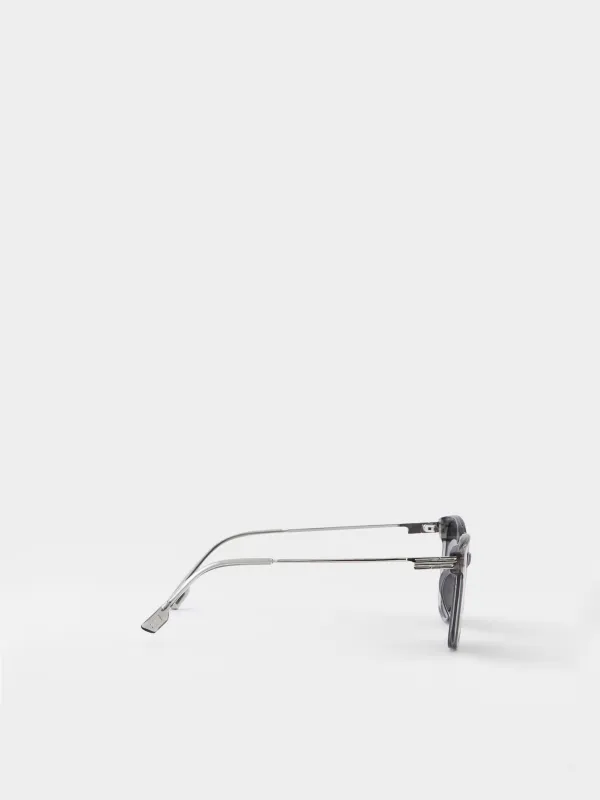 Күннен қорғайтын көзілдірік, металл/пластик, шаршы, сұр, Eyewear, image-2