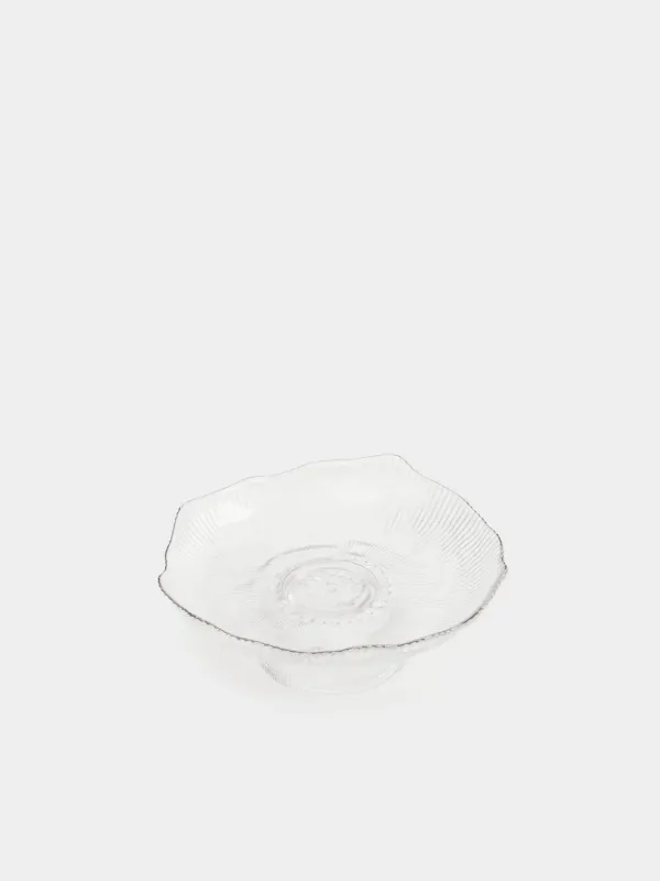 Ыдыс, аяқты, 23х9 см, шыны Р, күміс жиектері бар, Argos silver, image-1