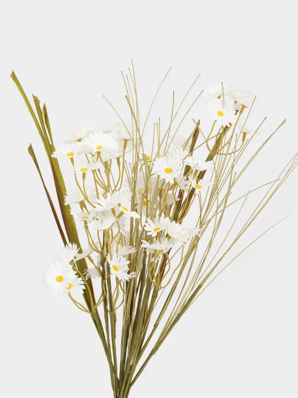 Сәндік бұтақ, 53 см, полиэстер, Ақ түймедақтар, Daisies, image-1