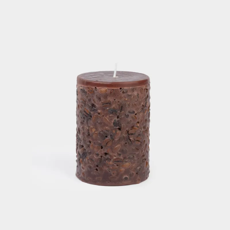 Шам, 8x10 см, цилиндрлік, қоңыр, Кофе, Coffee candle