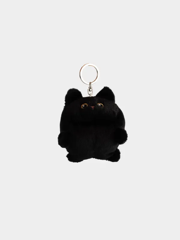 Брелок, 10 см, мягкий, заводной, полиэстер/металл, черный, Кот, Cat night, image-1