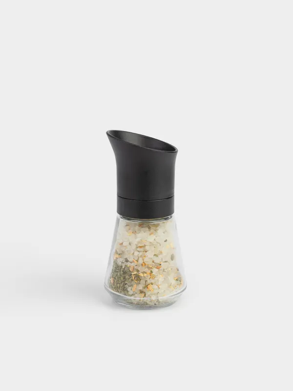 Мельница для специй, 13 см, механическая, стекло/пластик, Соль чеснок, Seasoning BBQ, image-0