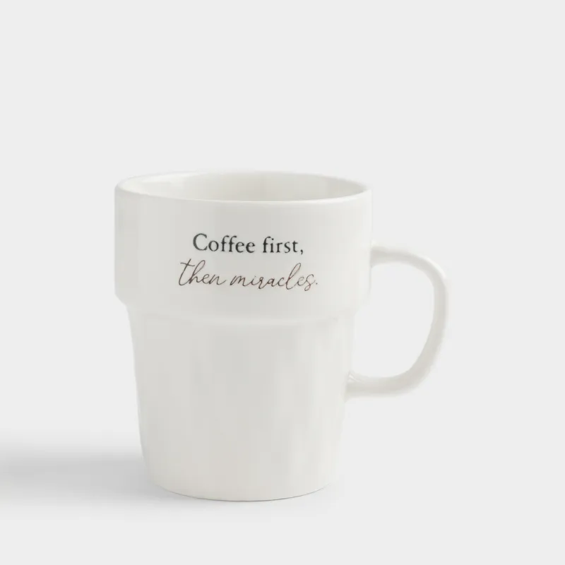 Саптыаяқ, 370 мл, фарфор N, ақ, Coffee first, Great day