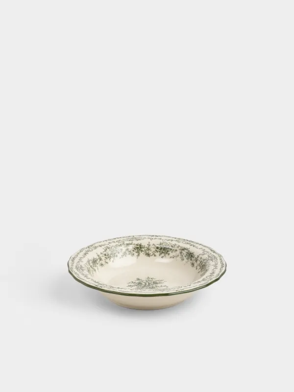 Сорпа тәрелкесі, 21х5 см, мл, фарфор Р, сүт түстес, Жасыл гүлдер, Green lace, image-3