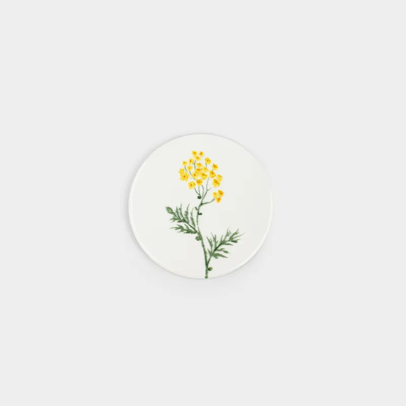 Саптыаяқ тұғыры, 11 см, дөңгелек, керамика/тығын, ақ, Мимоза, Mimosa