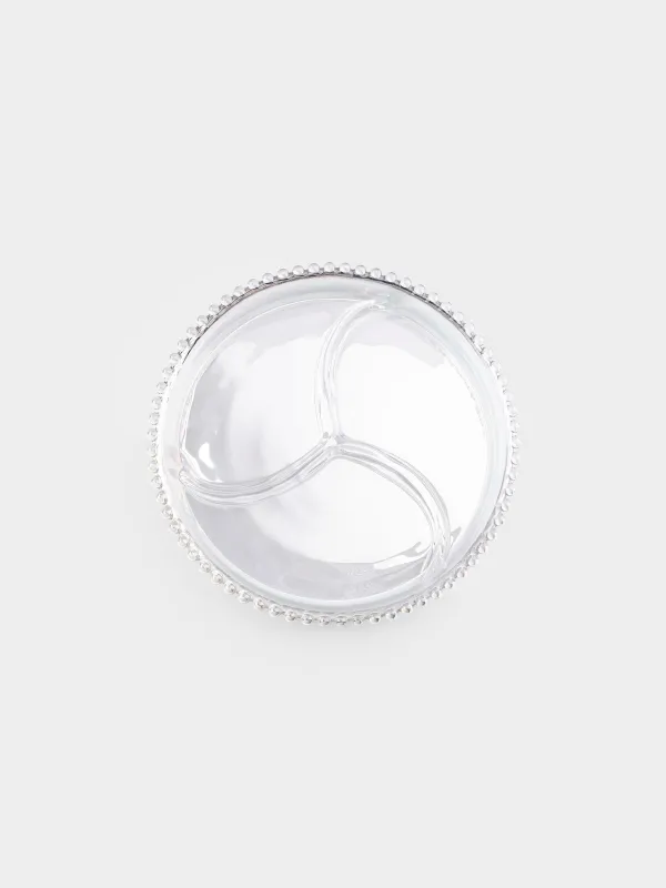 Менажница, 23 см, 3 отд, стекло, круглая, перламутр, Moon, image-3