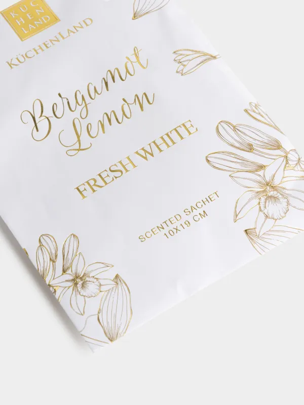 Саше ароматическое, 10х19 см, подвесное, Bergamot Lemon, Fresh white, image-3
