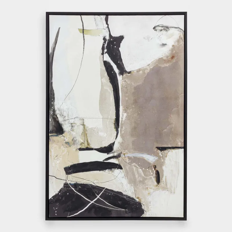 Жиектемедегі сурет, 80х120 см, кенеп, қоңыр-қара, Абстракция, Abstract