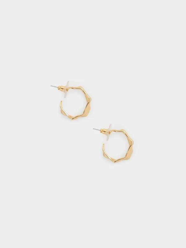 Пусет сырғалары, 2 см, 2 дана, металл, алтын түстес, Jewelry, image-2