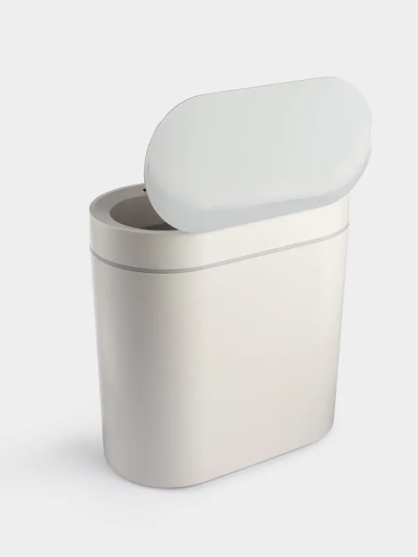 Қоқыс шелегі, 5л, сенсорлық, пластик, сопақша/тар, ақ-сұр, Sensor bin, image-3