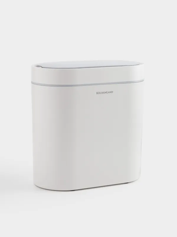 Қоқыс шелегі, 5л, сенсорлық, пластик, сопақша/тар, ақ-сұр, Sensor bin, image-0