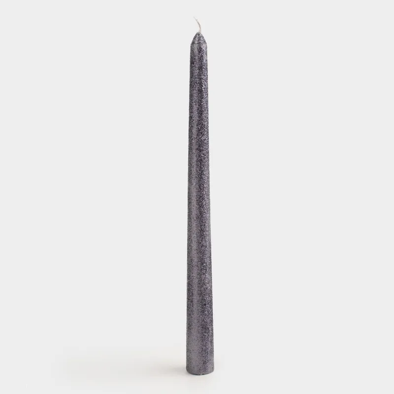 Свеча, 25 см, тонкая, с блестками, Sparkly candle