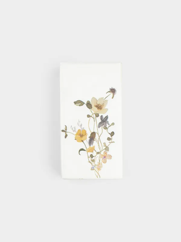 Қағаз майлықтар, 33х33 см, 20 дана, төртбұрышты, ақ, сары Гүлдер, Flowers, image-0