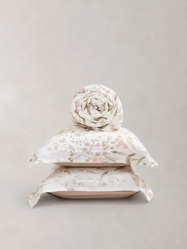 Төсек жиынтығы, Еуро, tencel 300 ТС, сүтті сарғылт-қоңыр, Бұтақтар, Tencel, image-4