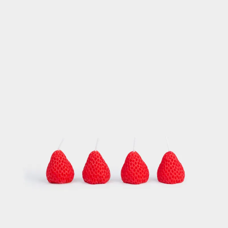 Хош иісті шам, 3х2 см, 4 дана, қызыл, Strawberry juice, Құлпынай, Fruit shape