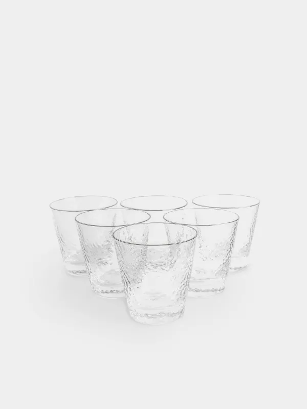 Виски стақаны, 10 см, 270 мл, 6 дана, шыны, күміс жиегі бар, Ripply silver, image-1