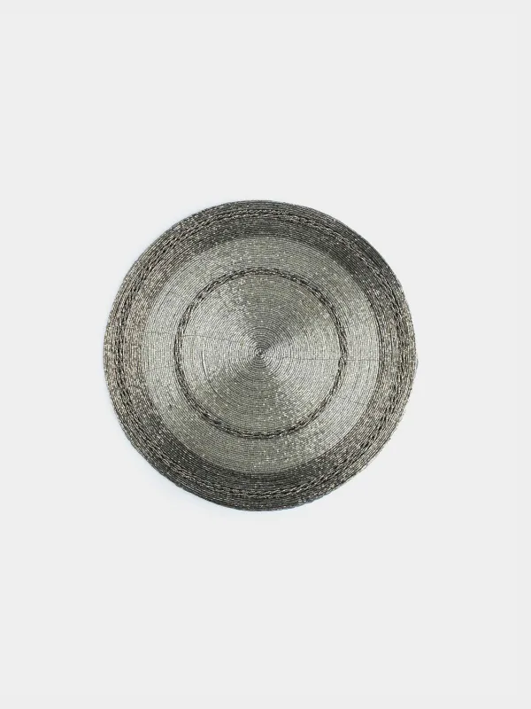 Аспаптарға арналған майлық, 36 см, моншақ, дөңгелек, қою сұр, Circle beads, image-0
