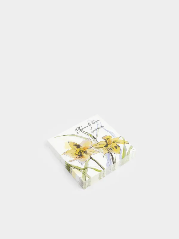 Қағаз майлықтар, 33х33 см, 20 дана, төртбұрышты, ақ, Нәркестер, Bloom, image-1