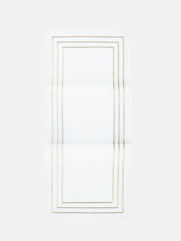 Үстел төсеніші, 40х160 см, полиэстер, ақ, Сызықтар, Trim gold, image-0