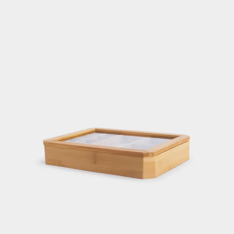 Шкатулка для украшений, 30х23 см, бамбук/стекло, Bamboo