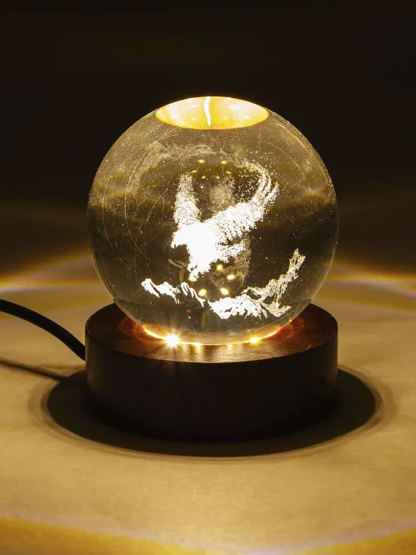 Светильник декоративный, 7 см, с подсветкой, стекло/дерево, Орел, Illumination, image-2