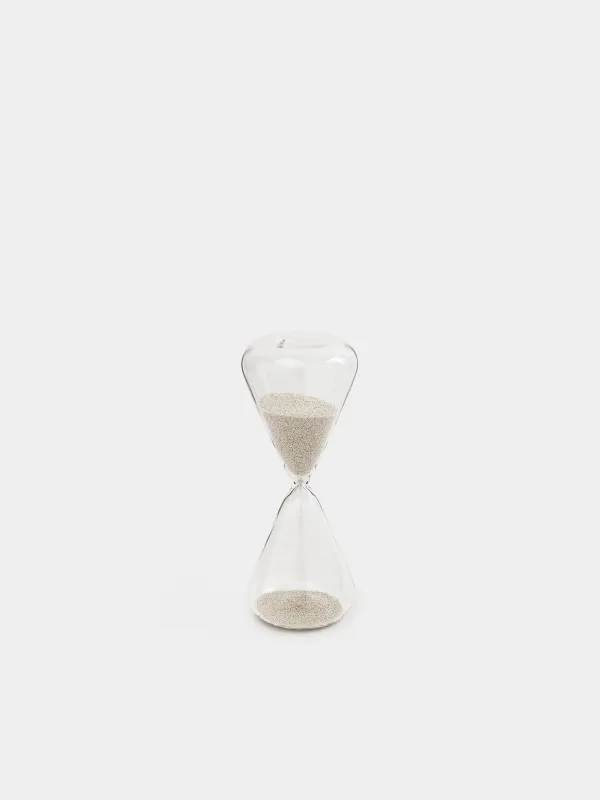 Часы песочные, 16 см, 2 минуты, стекло, серебристые, Sand time, image-1