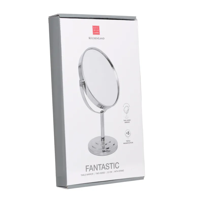 Үстел үсті айнасы, 22 см, екі жақты, аяғы, болат, дөңгелек, Fantastic, image-2