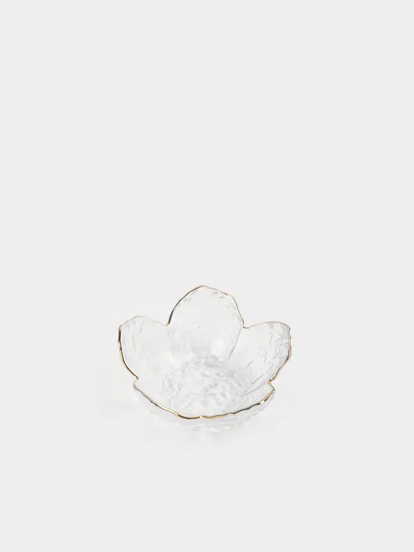 Кесе, 10х4 см, 50 мл, шыны Р, алтын жиегі бар, Гүл, Glacial, image-1
