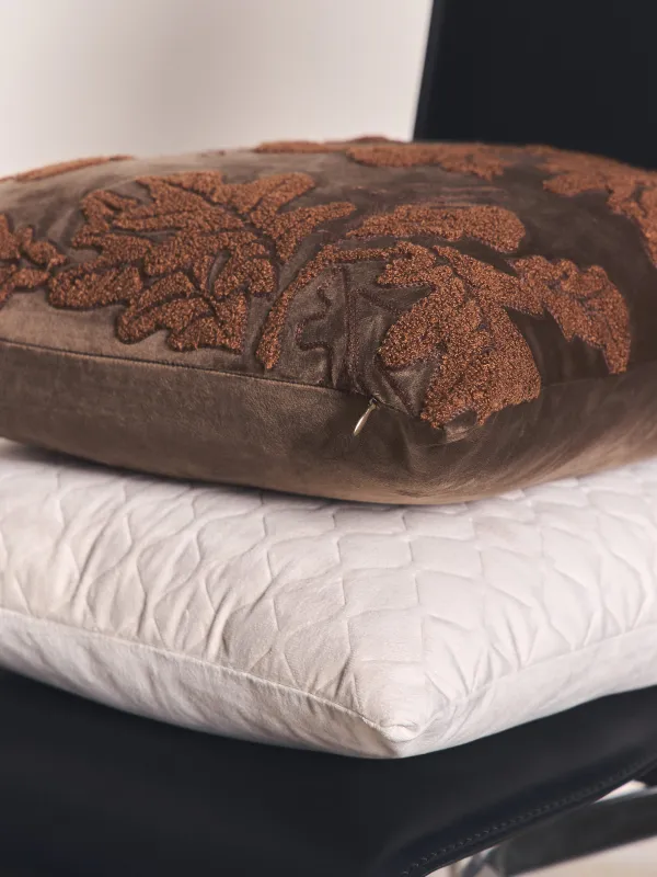 Сәндік жастық, 45х45 см, барқыт, қоңыр, Емен жаңғақтары, Velvet, image-4