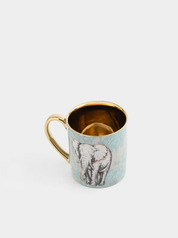 Саптыаяқ, 300 мл, фарфор N, жасыл және алтын түстес, Піл, Elephant, image-3