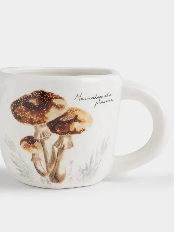 Кружка, 490 мл, керамика D, молочная, Грибы, Autumn fungi, image-1