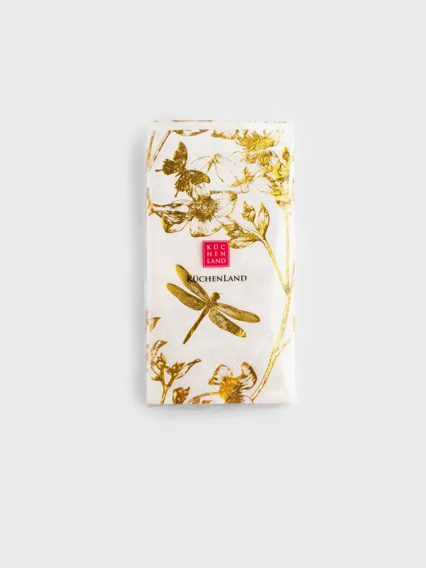 Қағаз майлықтар, 33х33 см, 20 дана, төртбұрышты, ақ, Гүлдер, Flower garden, image-4