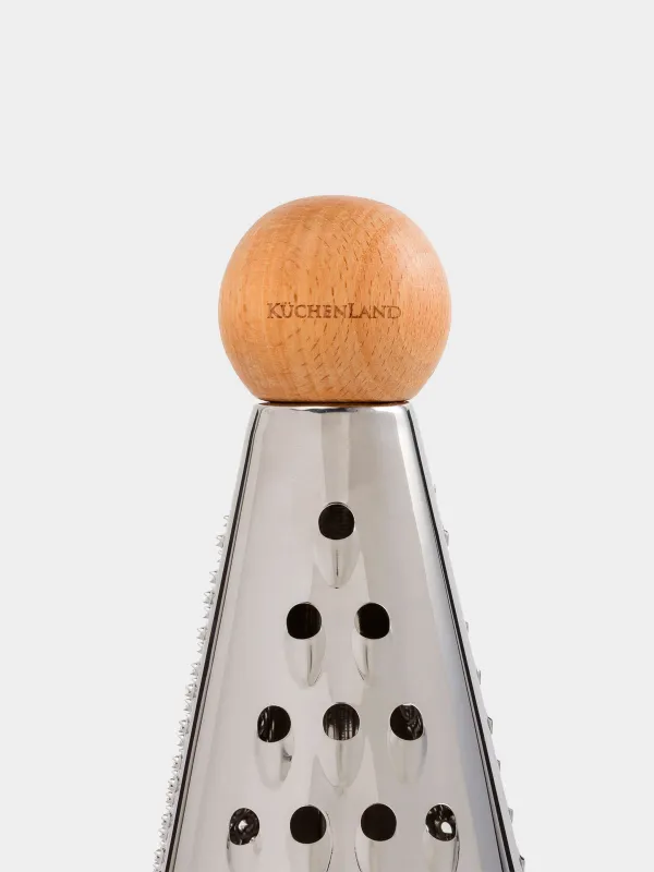 Терка, 20 см, сталь/дерево, круглая, бежевая, Wood kitchen, image-3