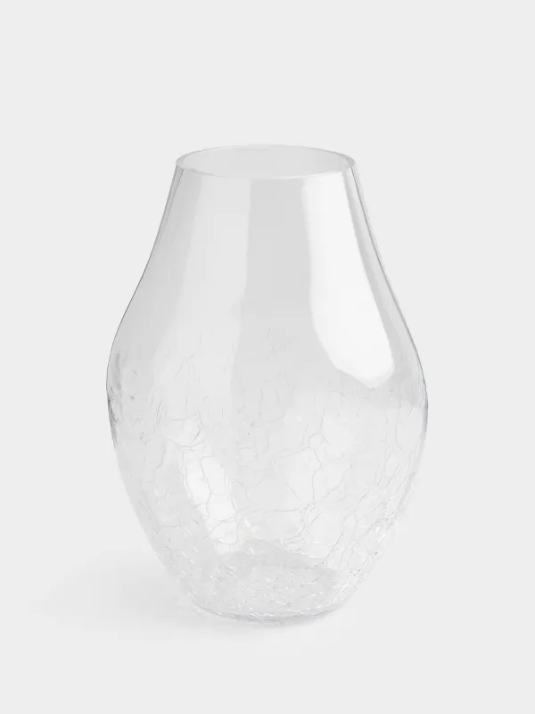 Гүл вазасы, 25 см, шыны, Кракелюр, Ice, image-0