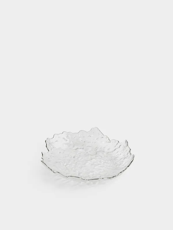 Ыдыс, 25 см, шыны, күміс жиектері бар, Nautilus silver, image-0