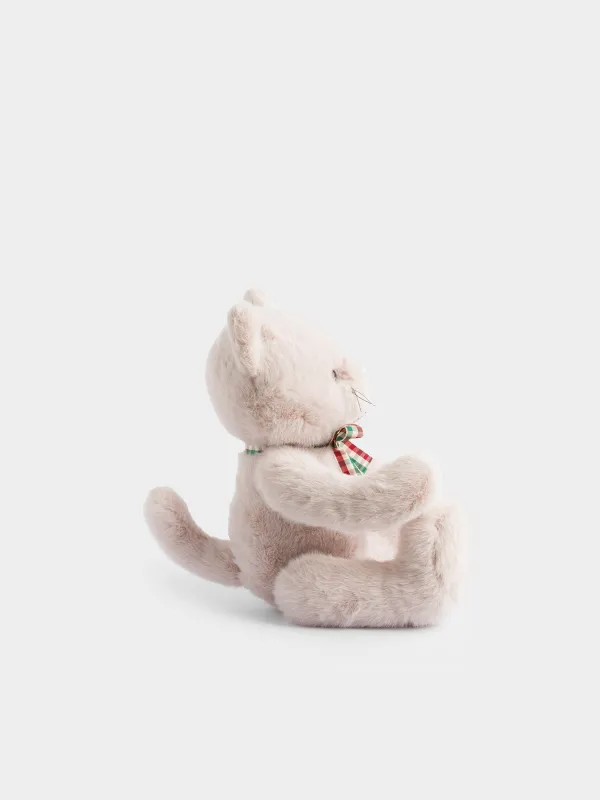 Игрушка, 35 см, мягкая, с подвижными лапами, полиэстер, бежевая, Кот, Cat, image-1