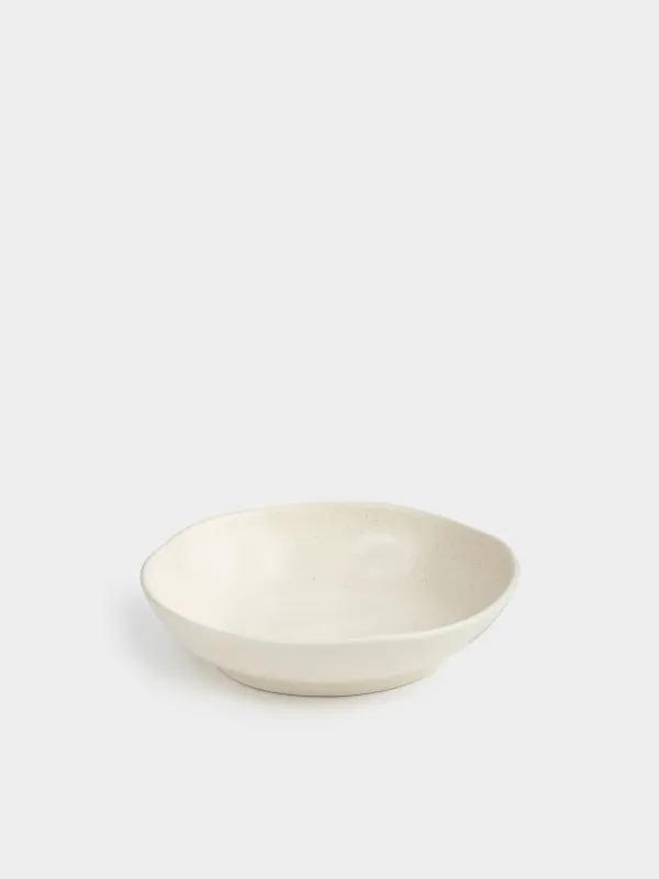 Салат ыдысы, 22х6 см, мл, керамика, сүт түстес, Мыжылған әсер, Crumple creme, image-1