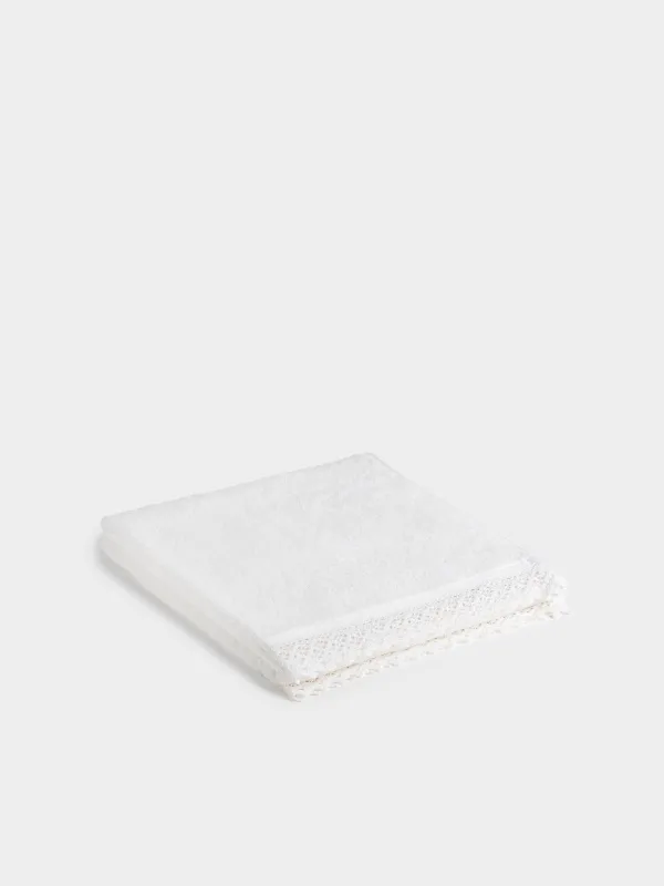 Полотенце, 70х140 см, хлопок, молочное, Кружево, Lace cotton, image-0