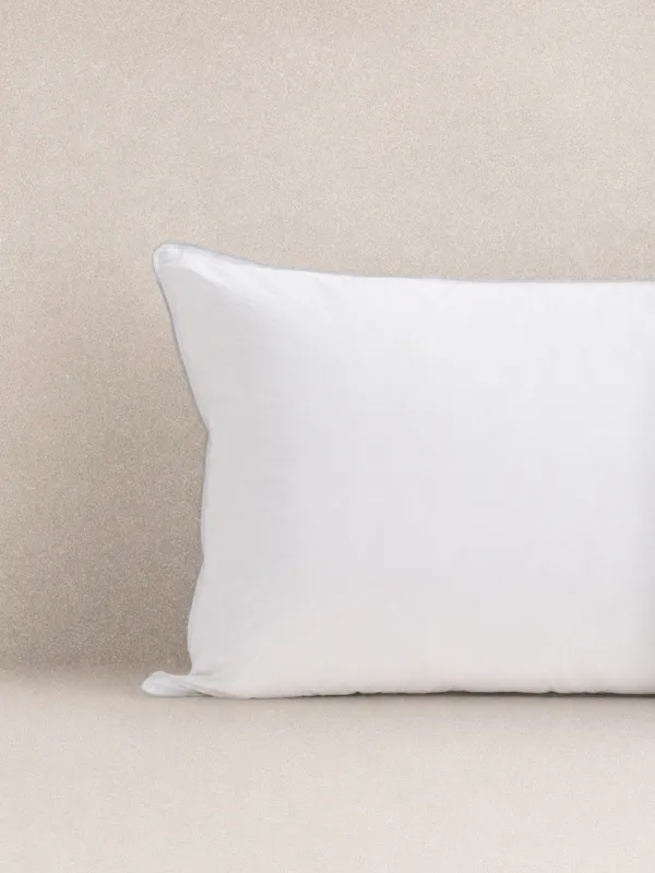 Жастық, 50х70 см, мақта/микрофибра, ақ, күміс жиектері бар, Soft cotton, image-0