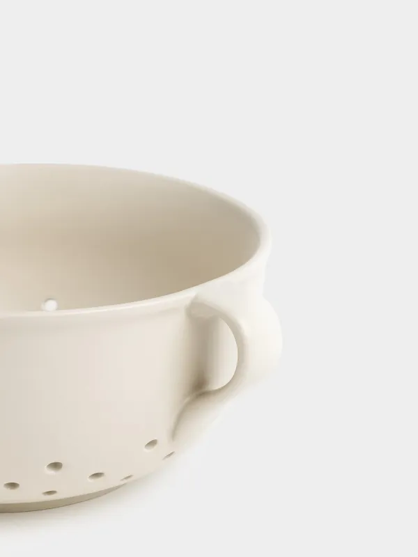 Дуршлаг, 20 см, тұтқалары бар, керамика, сүт түстес, Milk kitchen, image-3