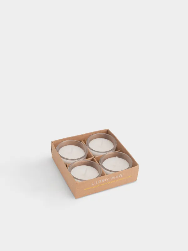 Свеча ароматическая, 5 см, 4 шт, в подсвечнике, стекло, Espresso Martini, Luxury white, image-3