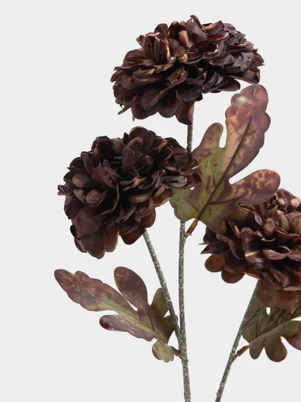 Ветка декоративная, 78 см, Коричневые цветы, Flower garden, image-3
