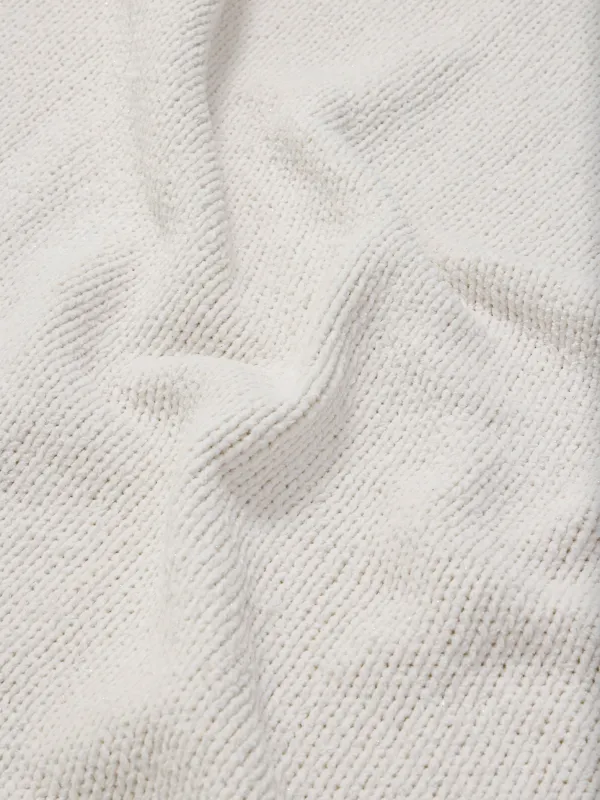 Көрпе, 130х170 см, помпондары бар, шенилл/люрекс, сүт түстес, Chenill, image-4